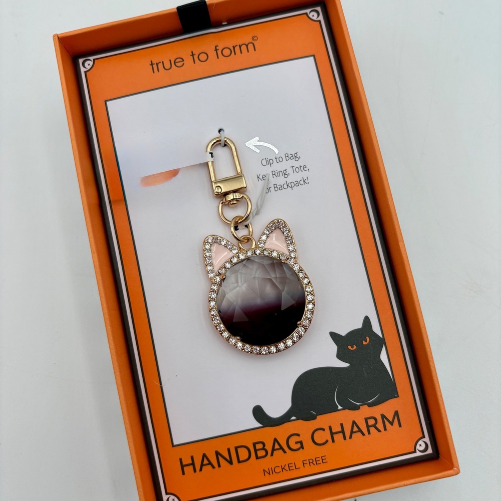True To Form Handbag Charm Cat Key Ring Tote Backpack Clip Halloween‎